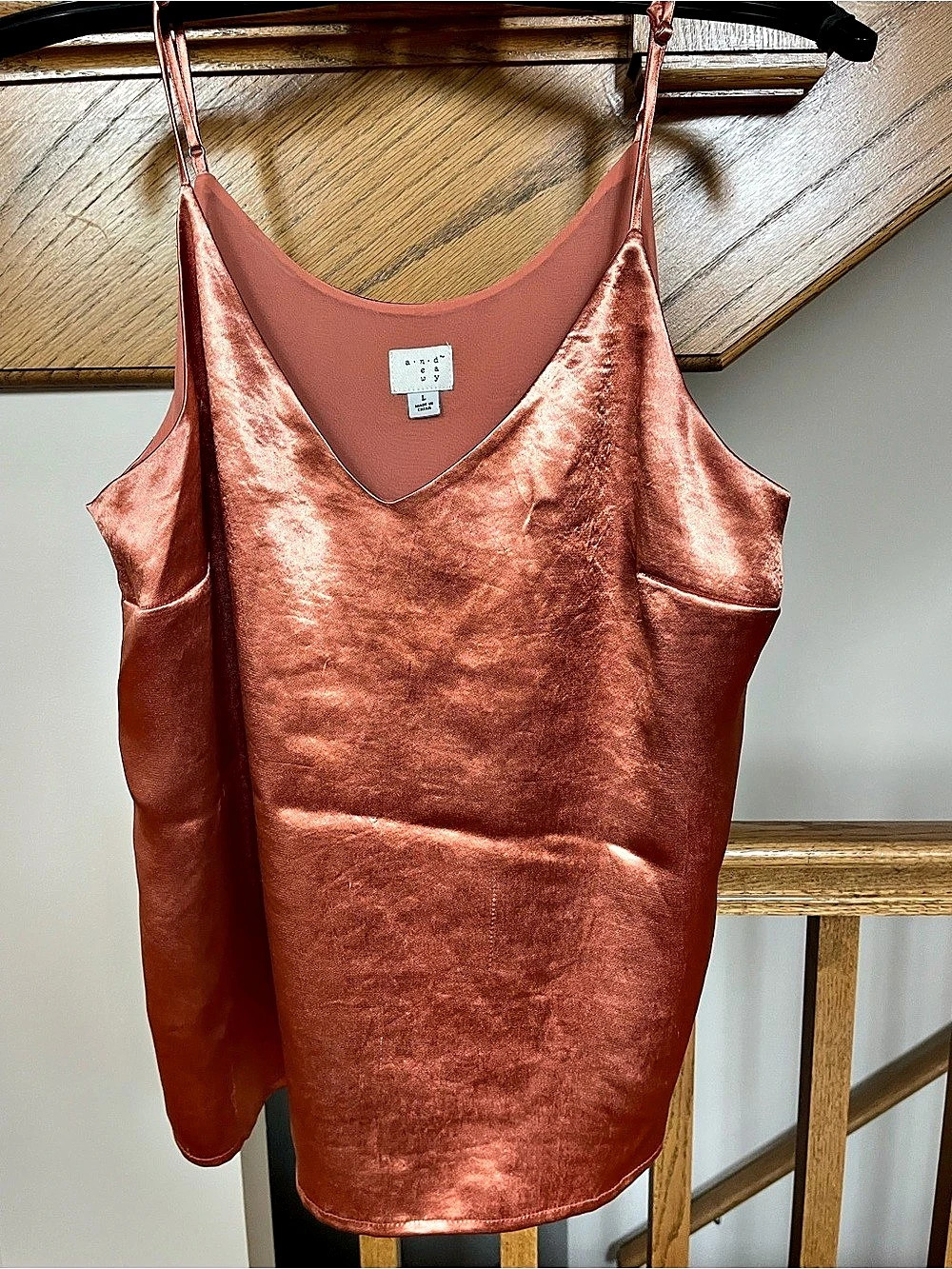 and now this Satin Cami in Pink Size Large Like New